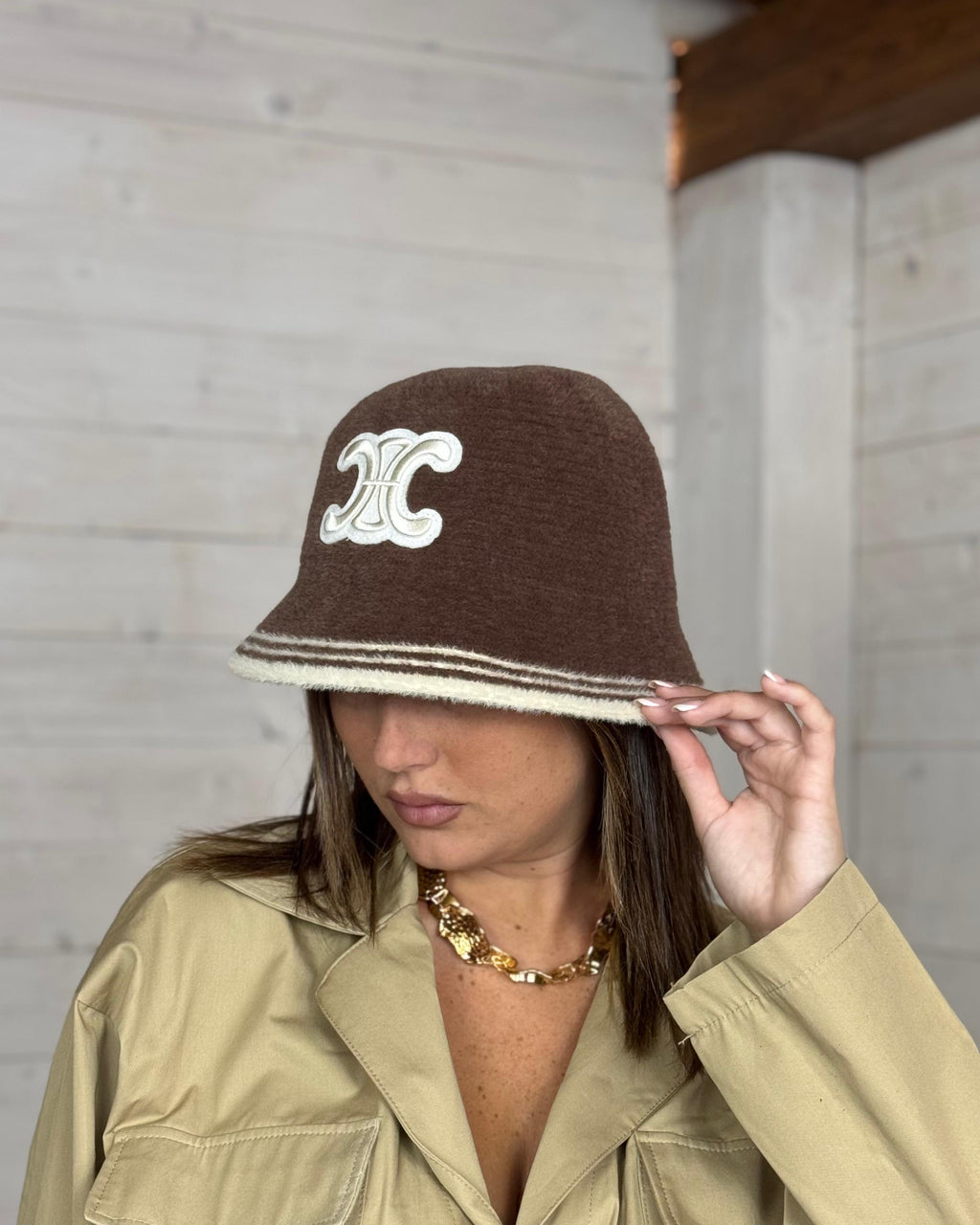 Cappello Mod.Chanel Marrone e panna
