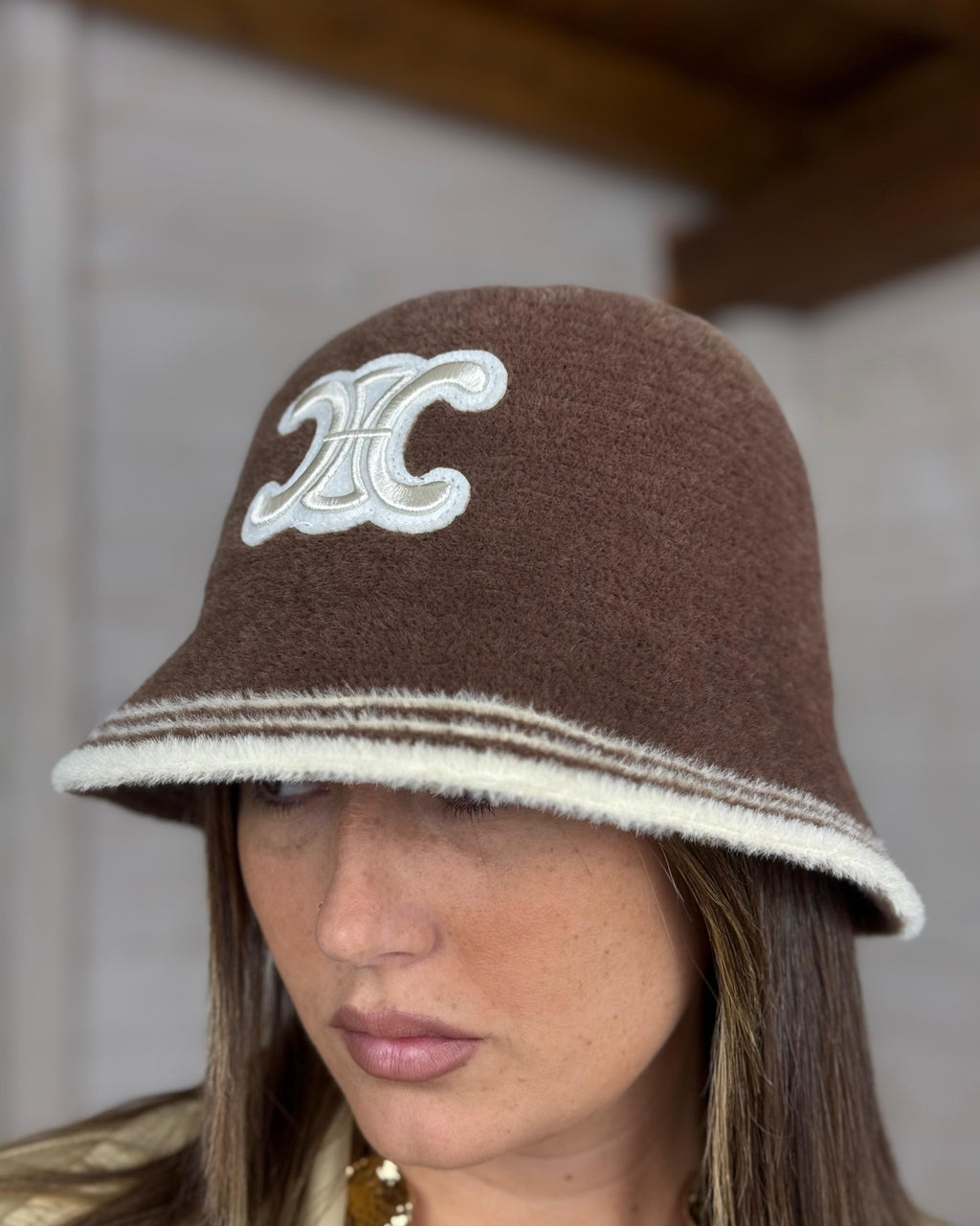Cappello Mod.Chanel Marrone e panna