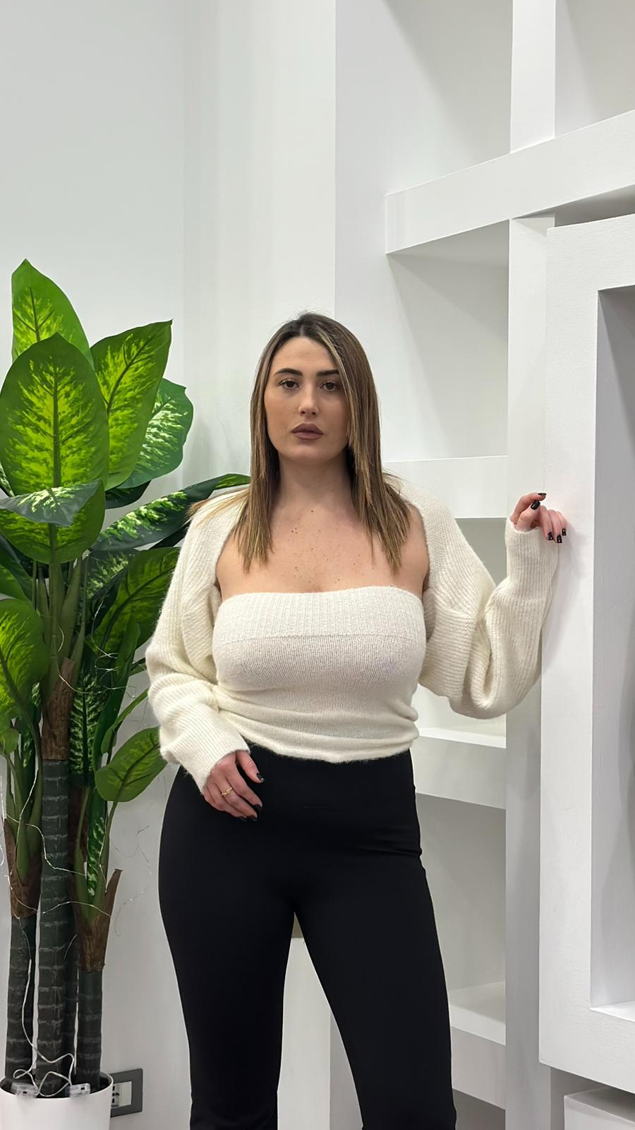 Top e Cardigan Beige