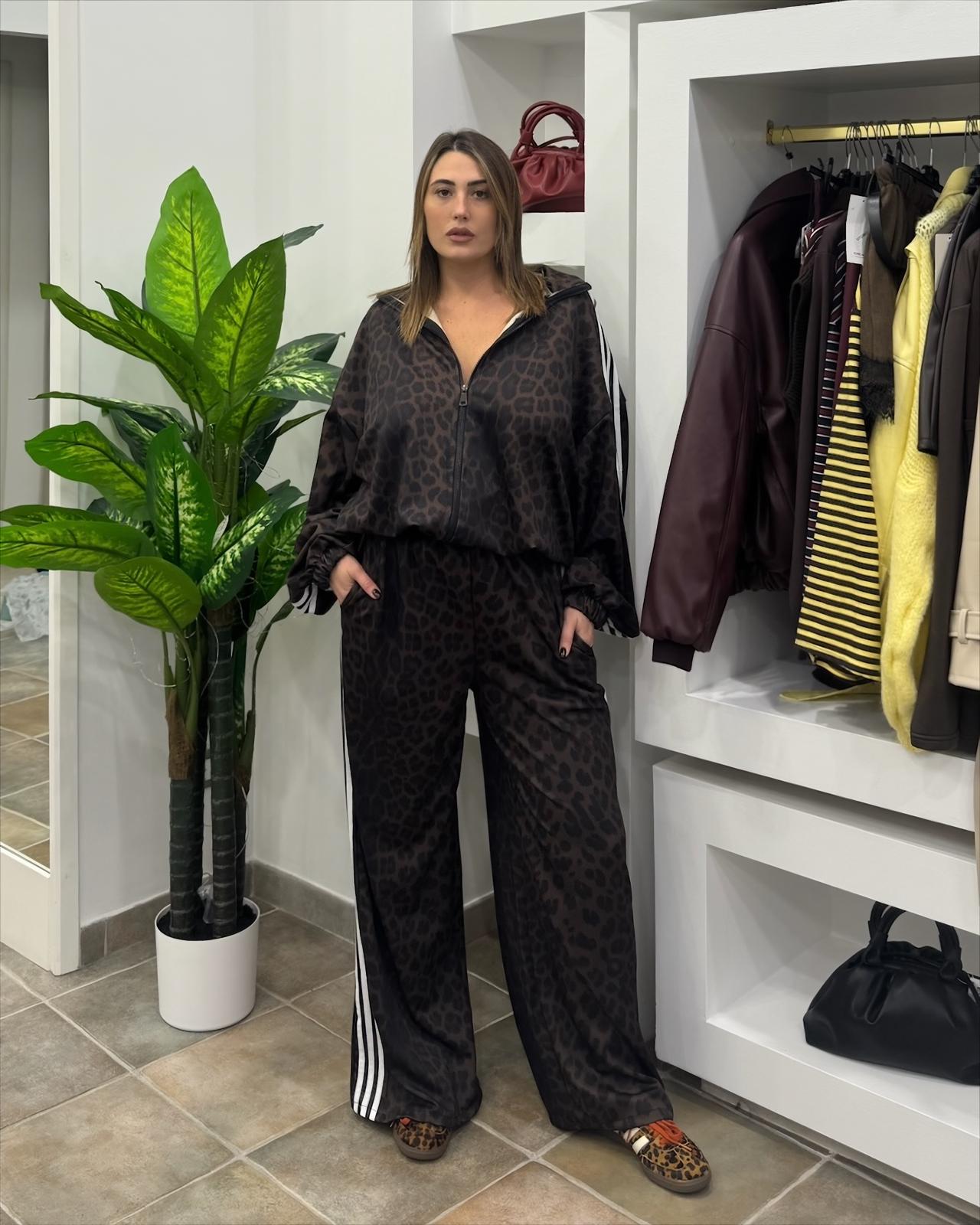 Coordinato Tuta Maculata Marrone