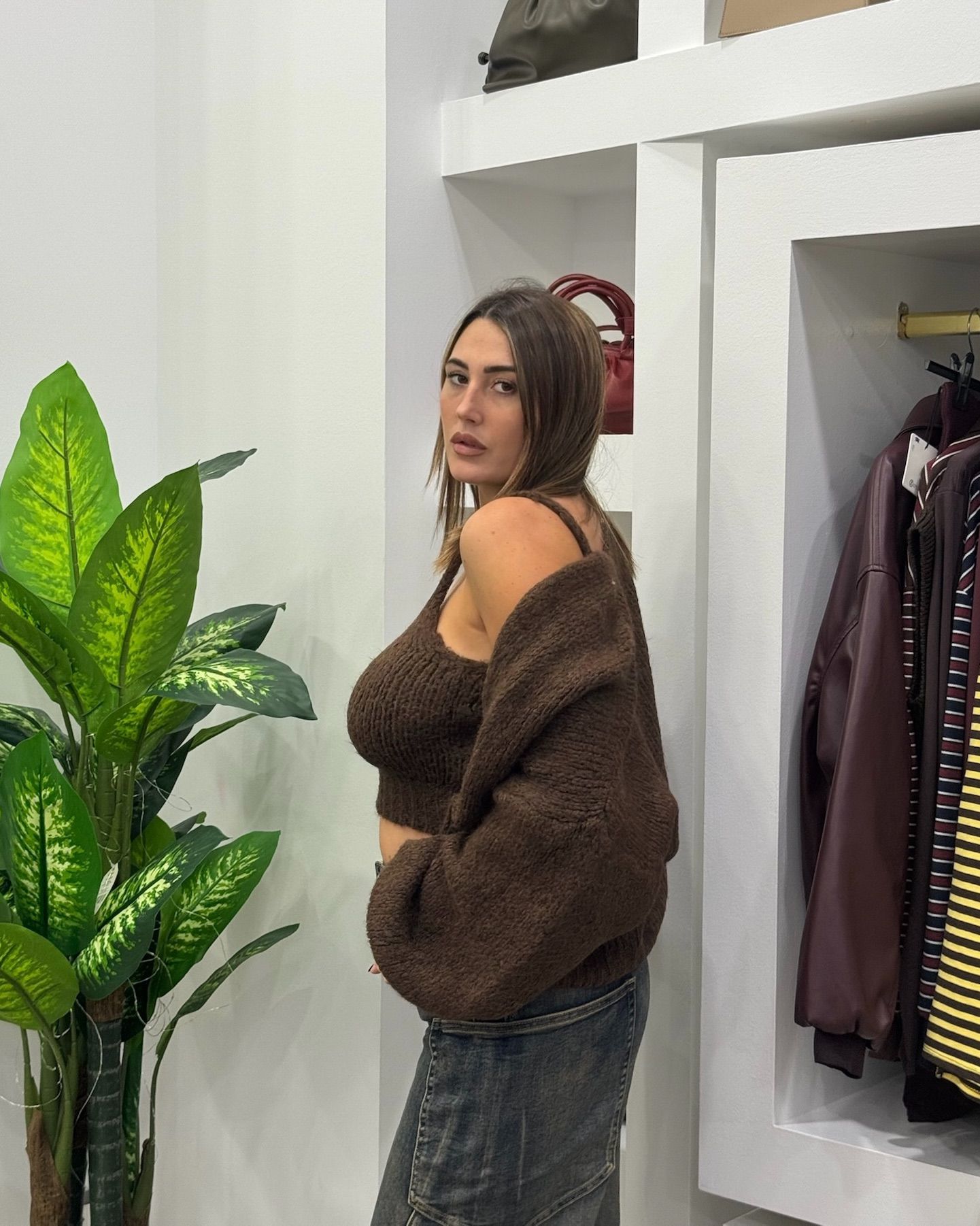 Cardigan+Top Lolly Marrone