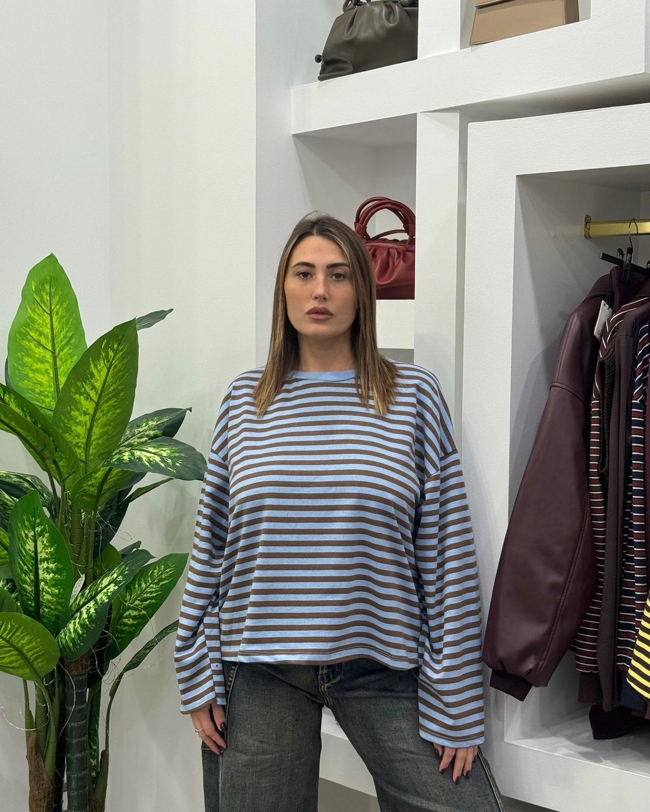 Maglia Sandy Celeste/Marrone