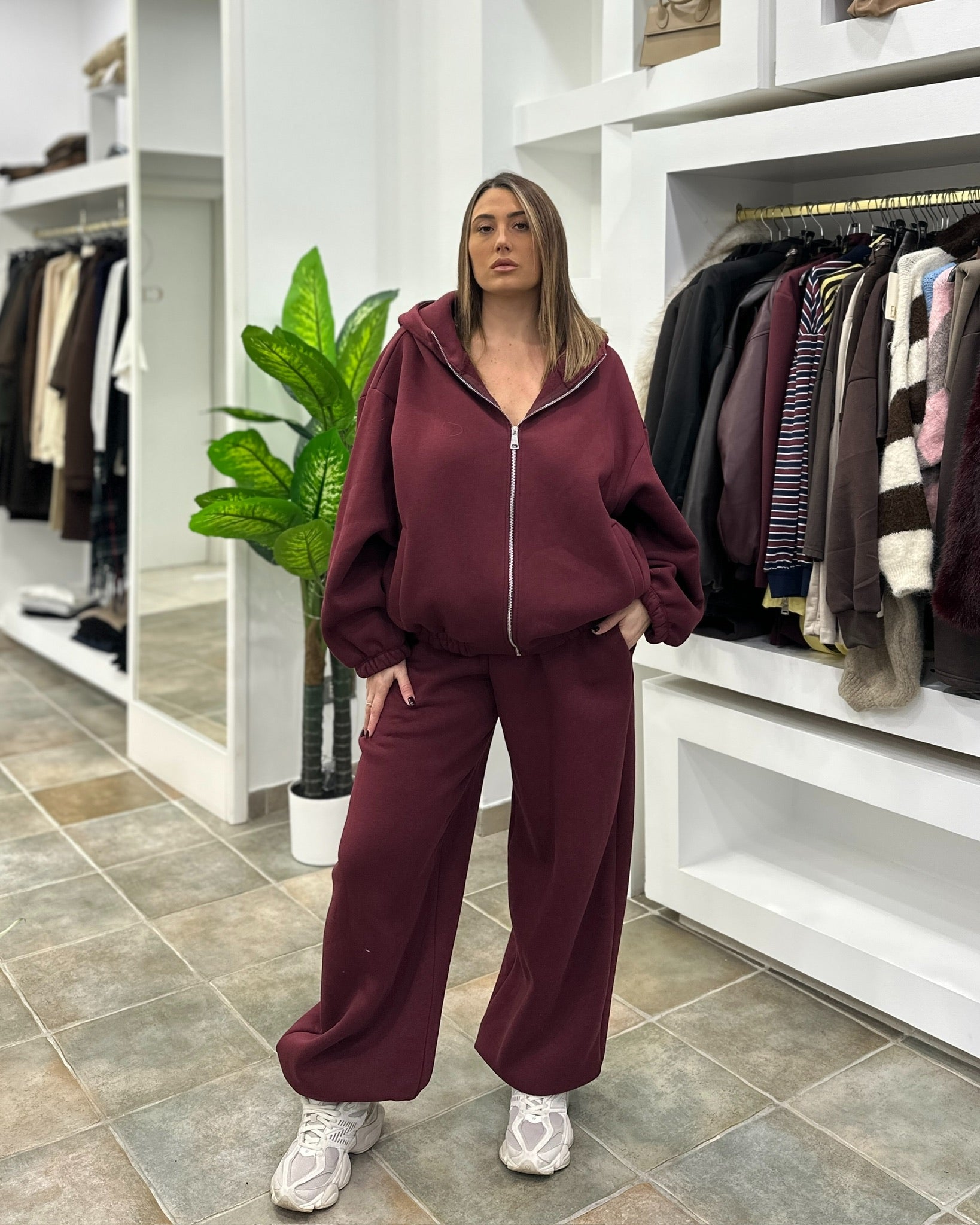 Completo Tuta Milky Bordeaux