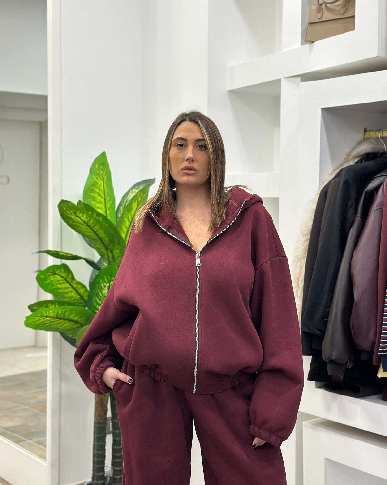 Completo Tuta Milky Bordeaux