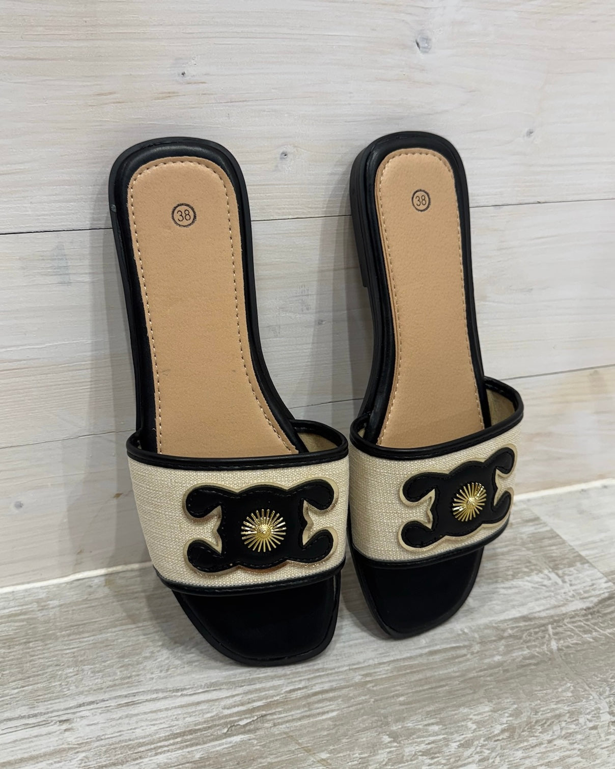 Ciabattina Chanel Bianco/Nero