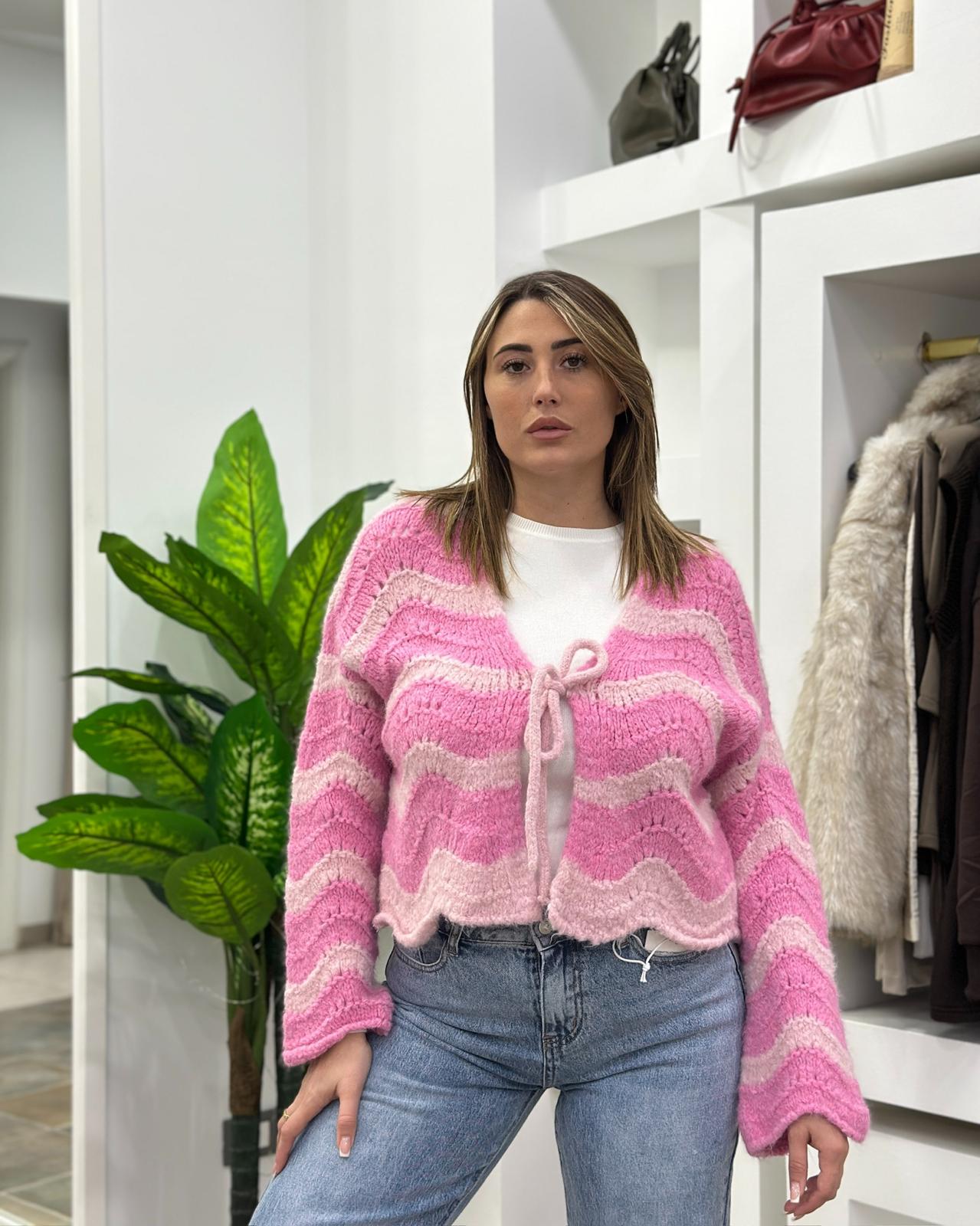 Cardigan Fiocco Rosa