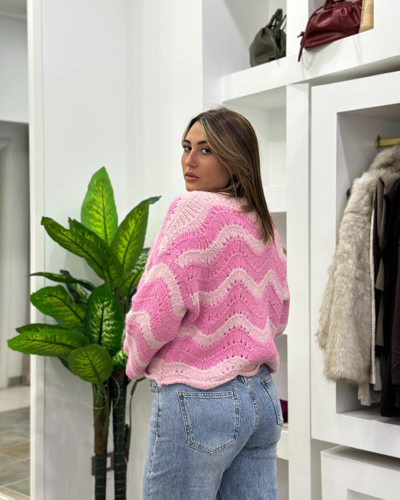 Cardigan Fiocco Rosa