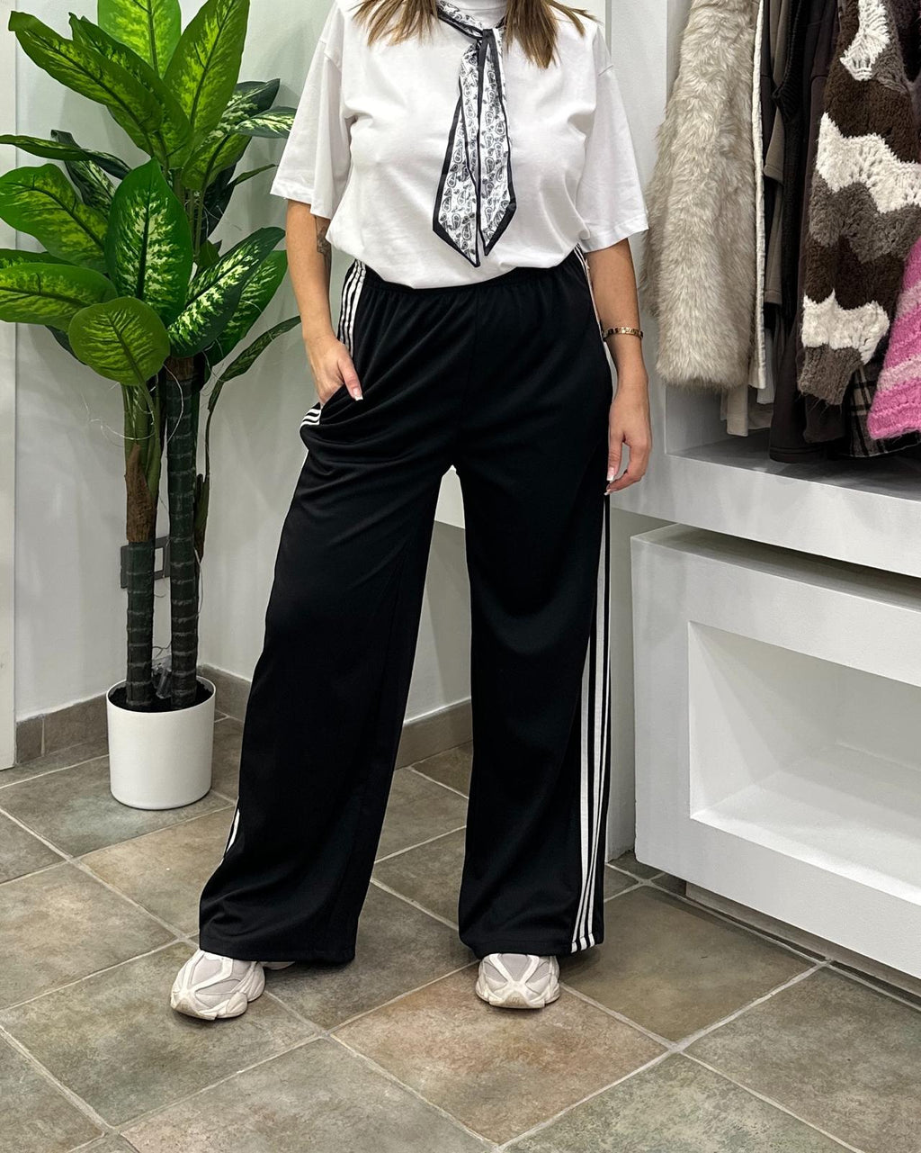 Pantalone Mod. Adidas Bianco/Nero