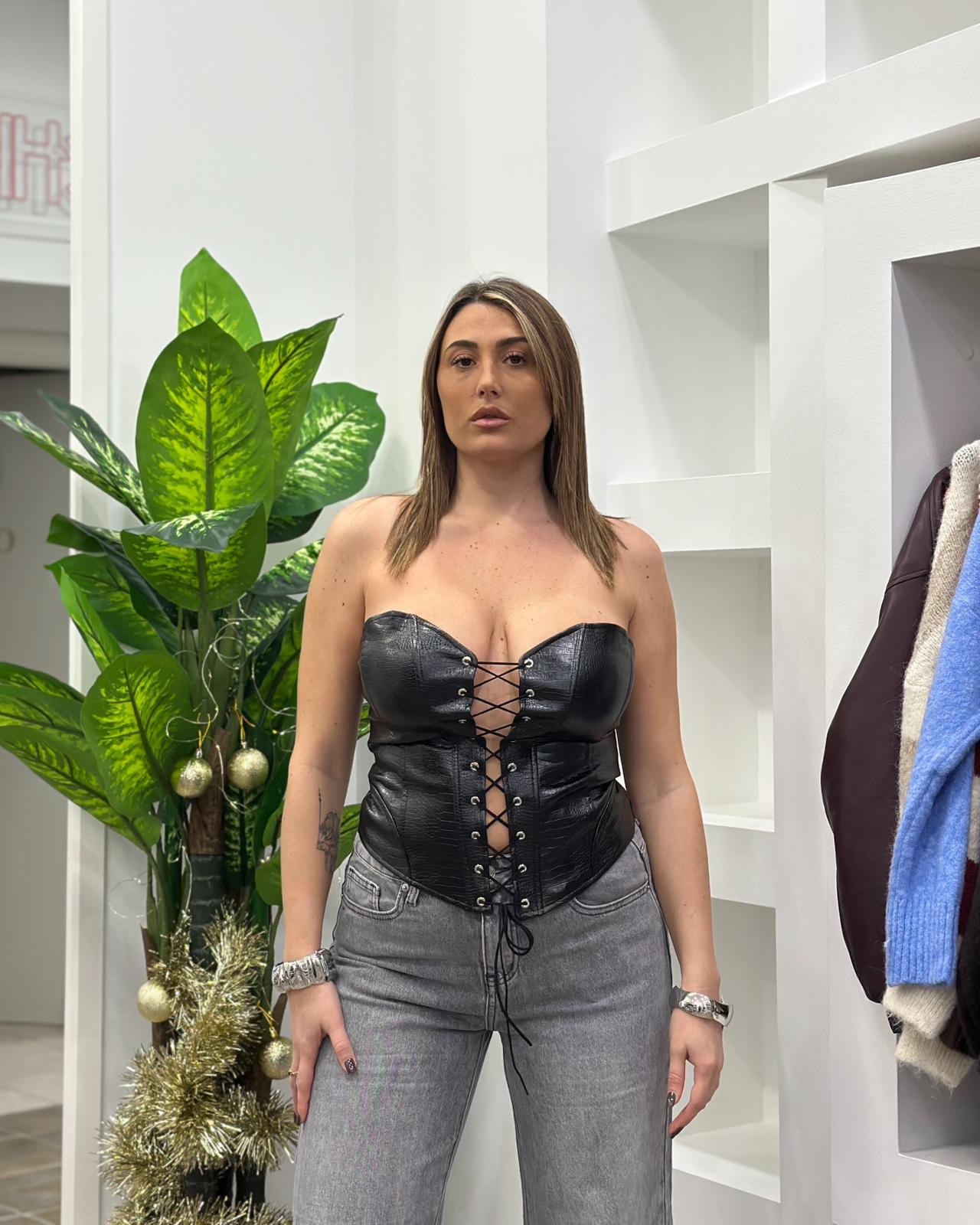 Corpetto Pitone Nero