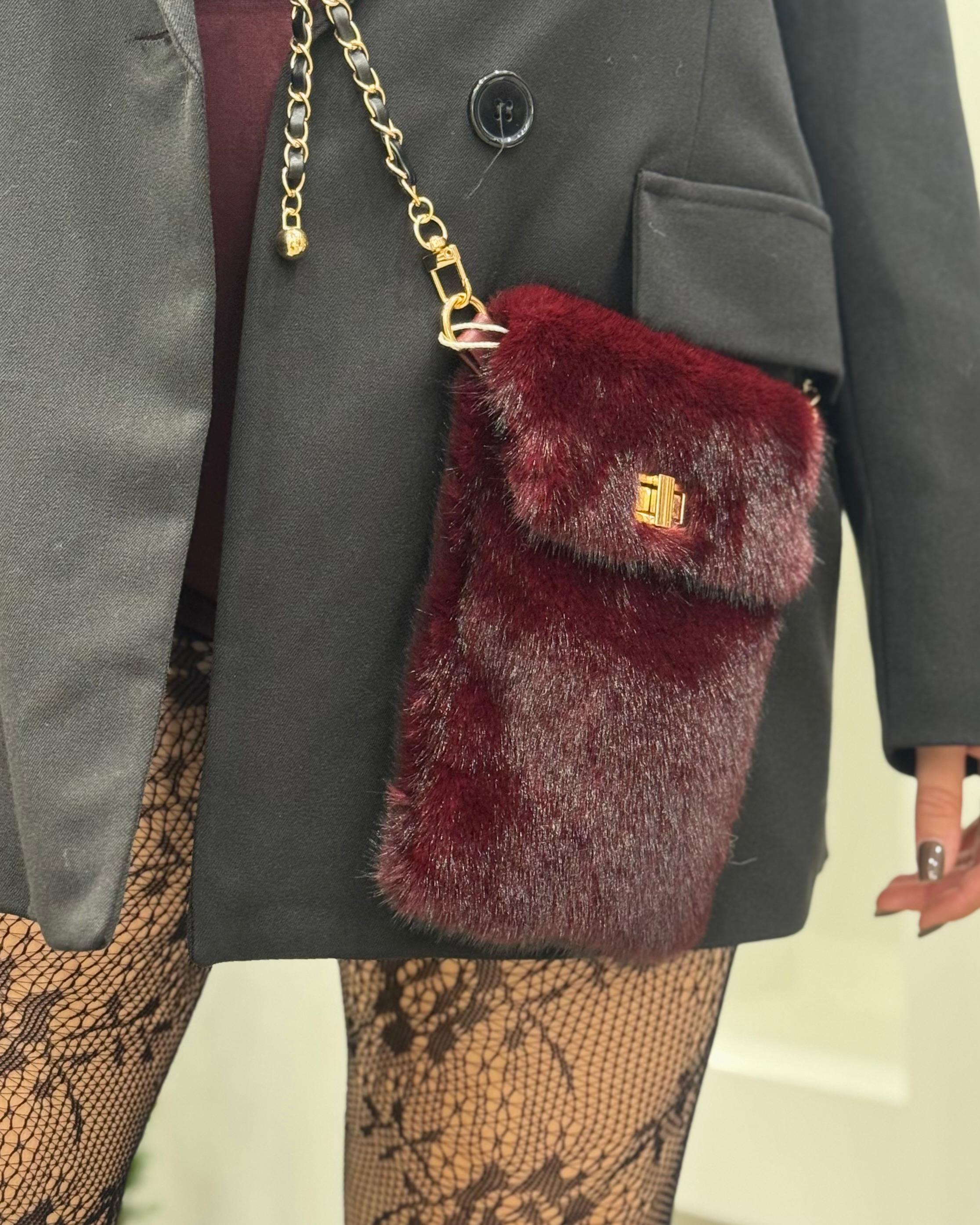 Tracolla Peluche Bordeaux