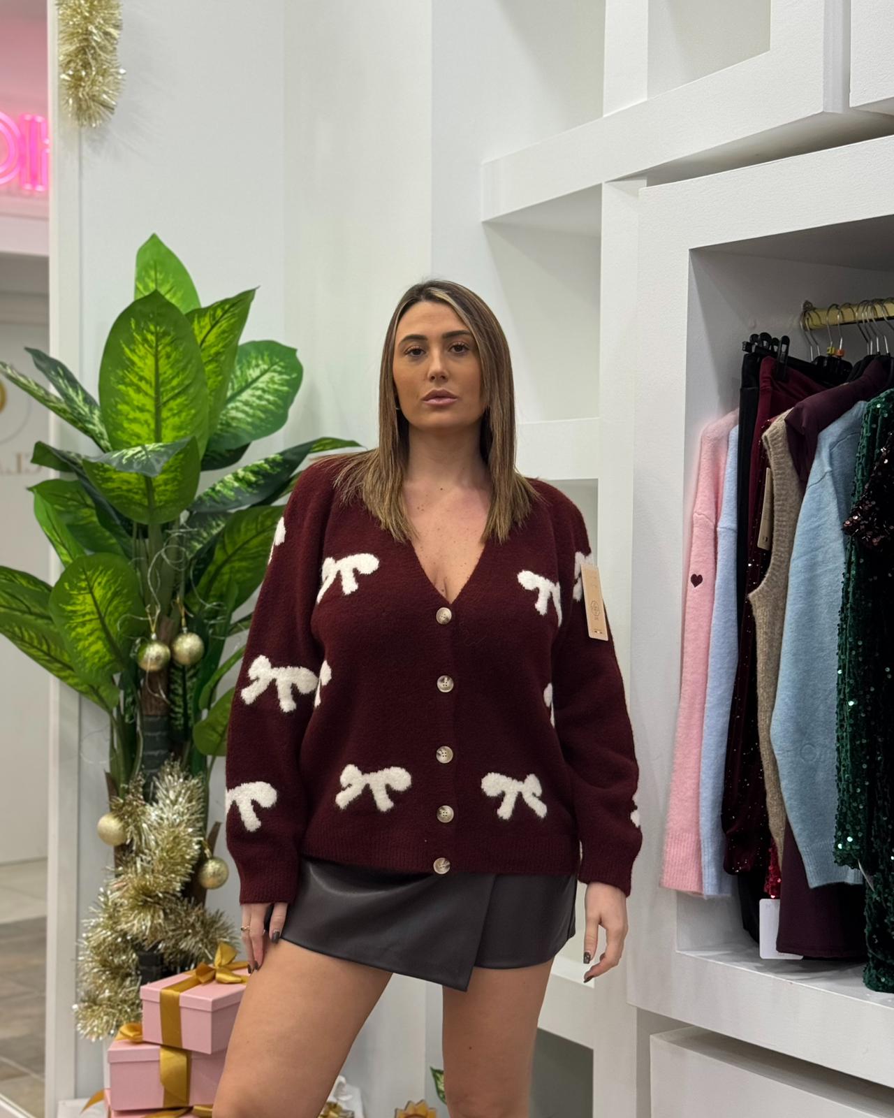 Cardigan Fiocchetti Bordeaux