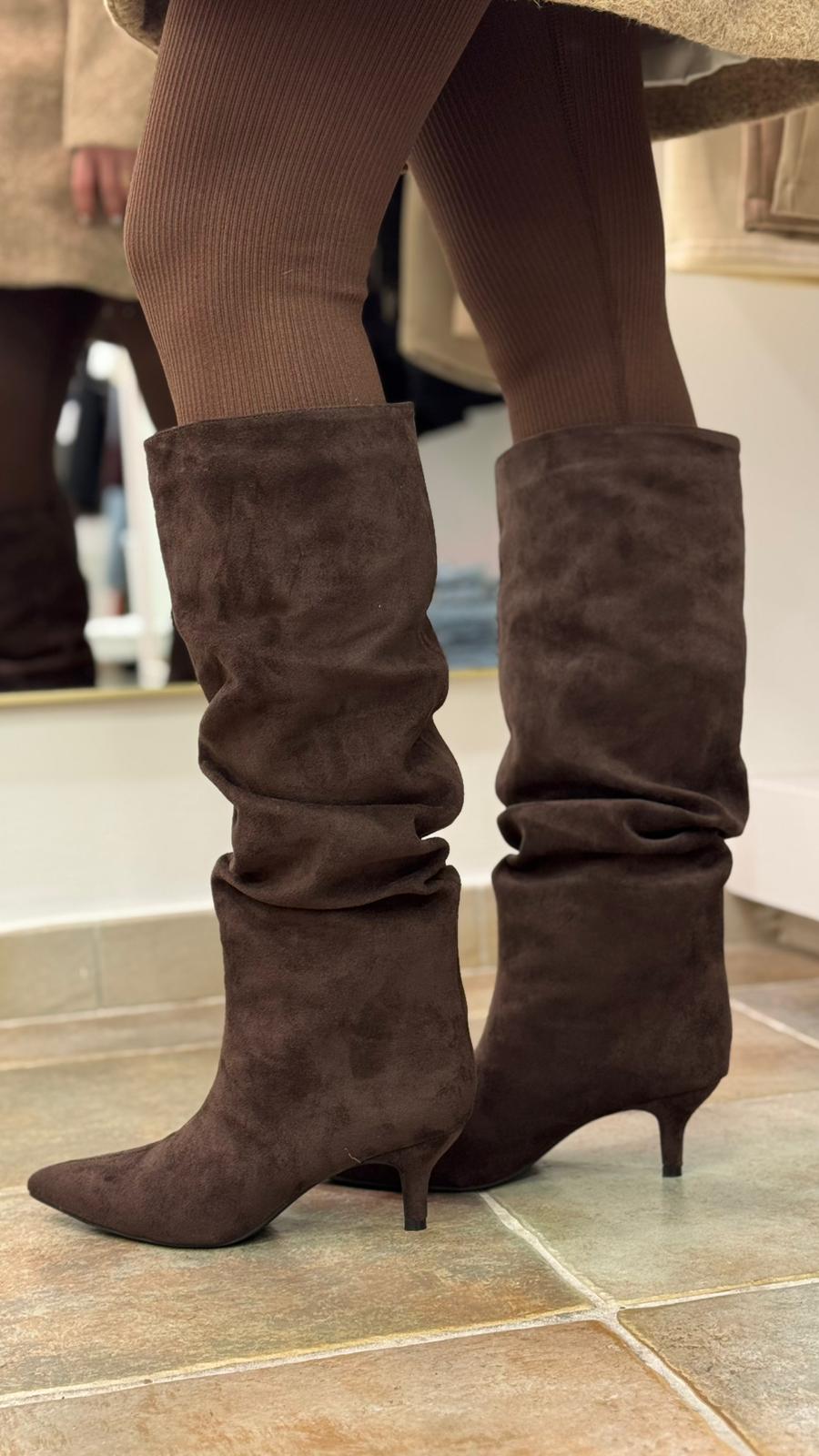 Stivale Camoscio Marrone