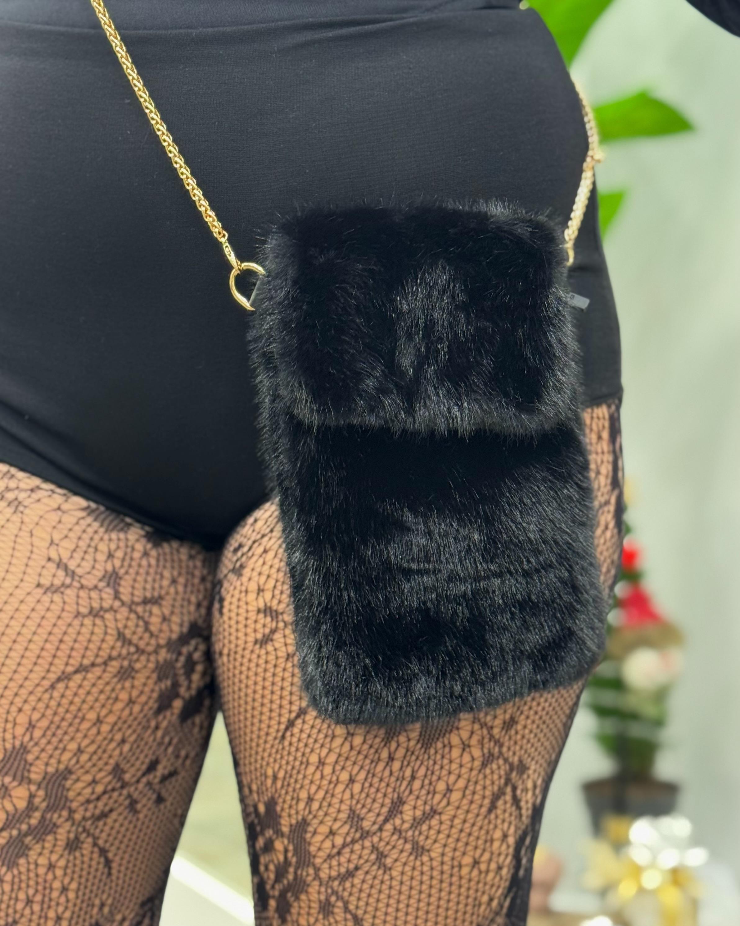 Tracolla Peluche Nera