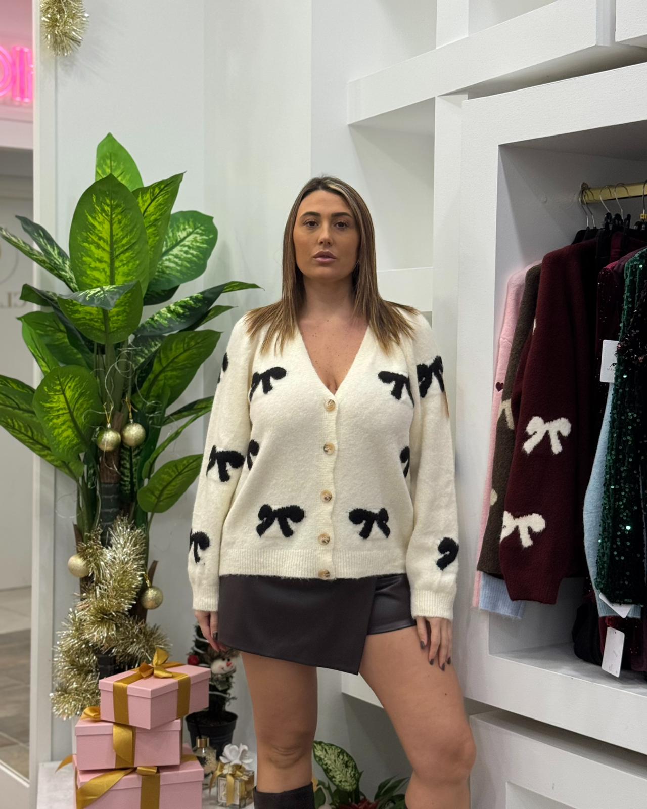 Cardigan Fiocchetti Marrone